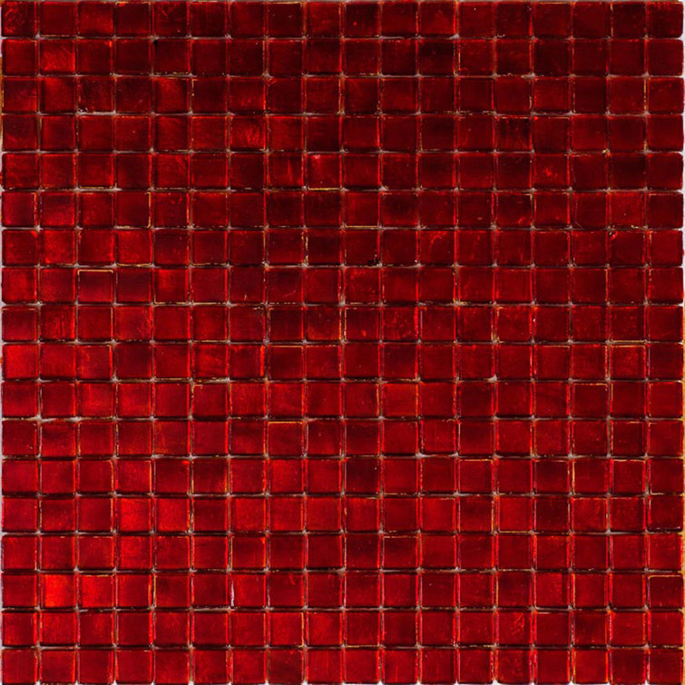 Ruby Red Iridescent Glass Mosaic Wall and Floor Tile