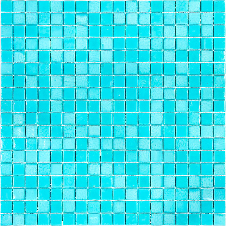 Turquoise Green Glossy Glass Mosaic Wall and Floor Tile