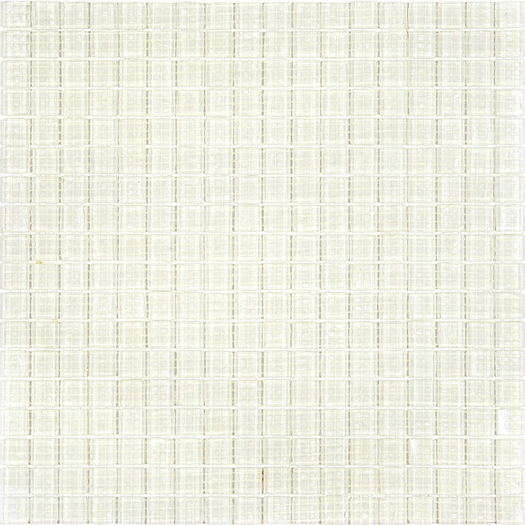 Cotton White Glossy Glass Mosaic Wall and Floor Tile