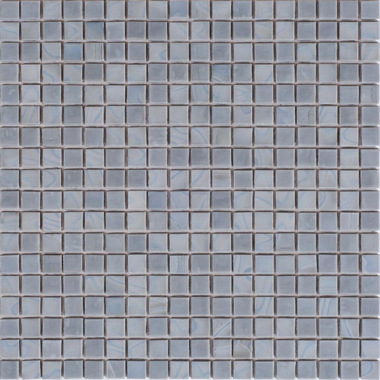 Metal Gray 11.6" x 11.6" Iridescent Glass Mosaic Tile