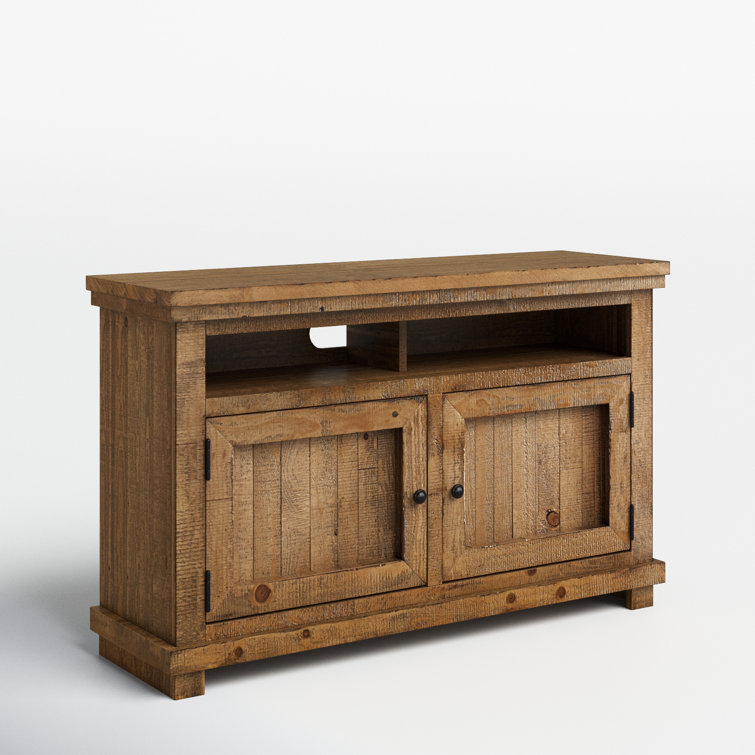 Rustic Distressed Pine 54'' Media Console with Cabinet