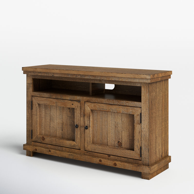 Rustic Distressed Pine 54'' Media Console with Cabinet