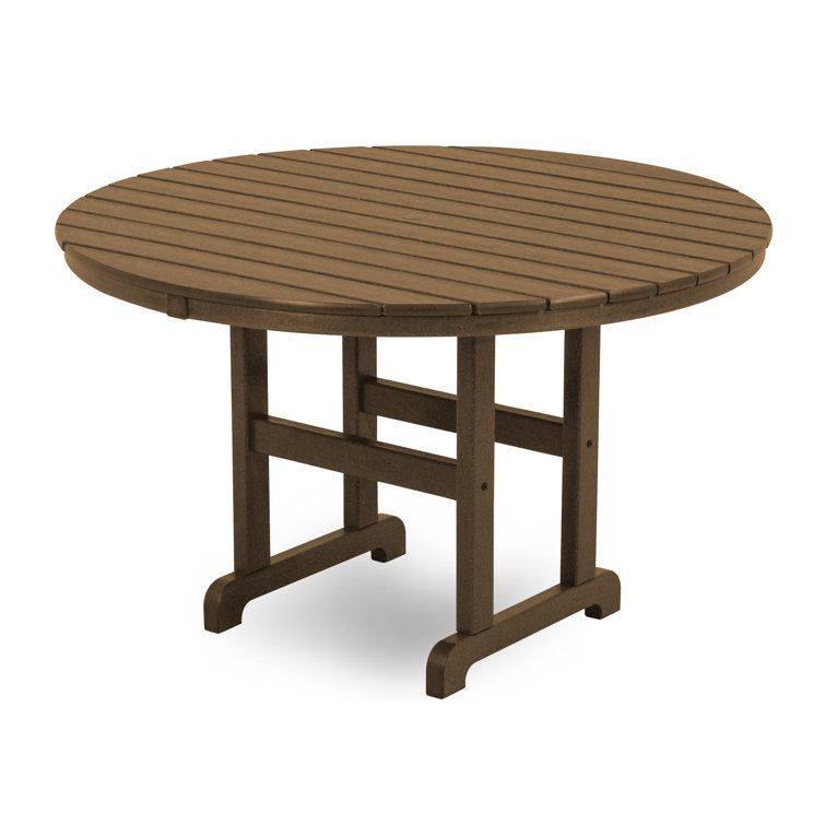 48" Round Dark Teak Outdoor Dining Table