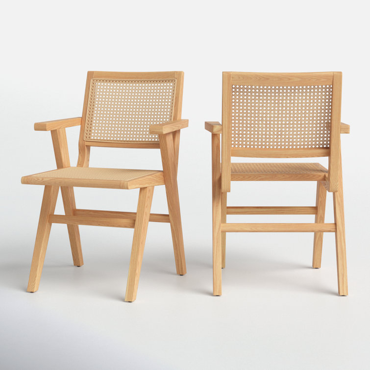 Coastal Elegance Black Rattan and Cane 23" Armchair