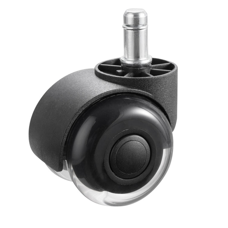 Black Polyurethane 2-Inch Office Chair Caster Wheels Set of 5