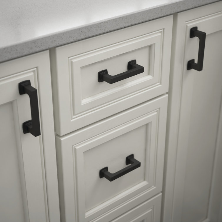Matte Black Brass Bar Pulls with Mounting Hardware, Set of 10