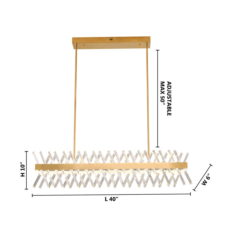 Chrome 40" Crystal Plug-in LED Chandelier