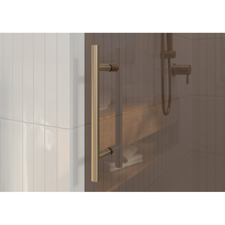 Equinox 60" Frameless Brushed Bronze Sliding Shower Door