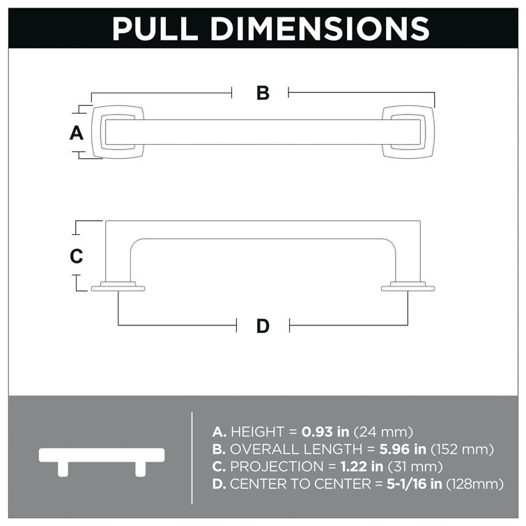 Brushed Nickel 3" Center Bar Pull with Installation Hardware