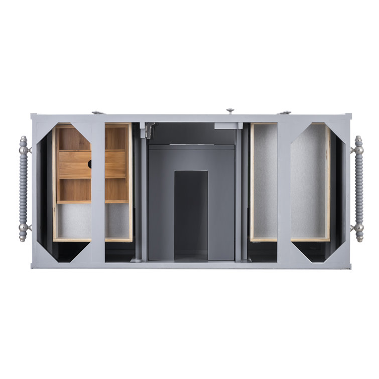 Silver Gray 48" Solid Wood Single Bathroom Vanity