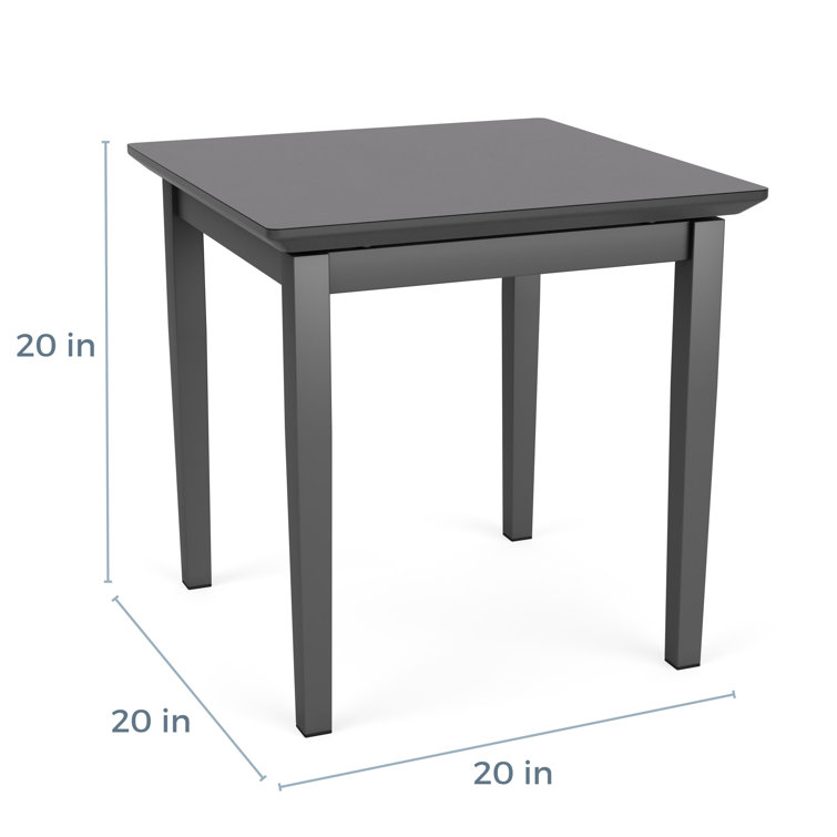 Lenox Black and Natural Maple Metal End Table