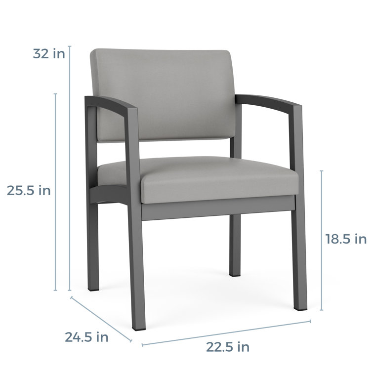 Lenox Navy Fabric and Silver Metal Guest Chair