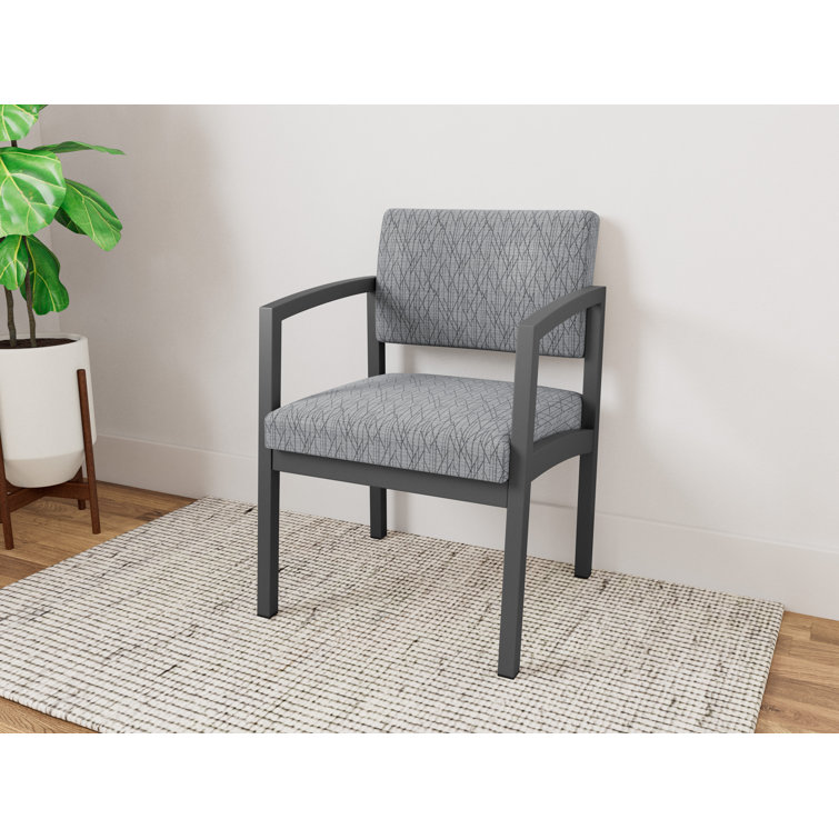 Lenox Charcoal and Adler Gray Flannel Metal Frame Guest Chair