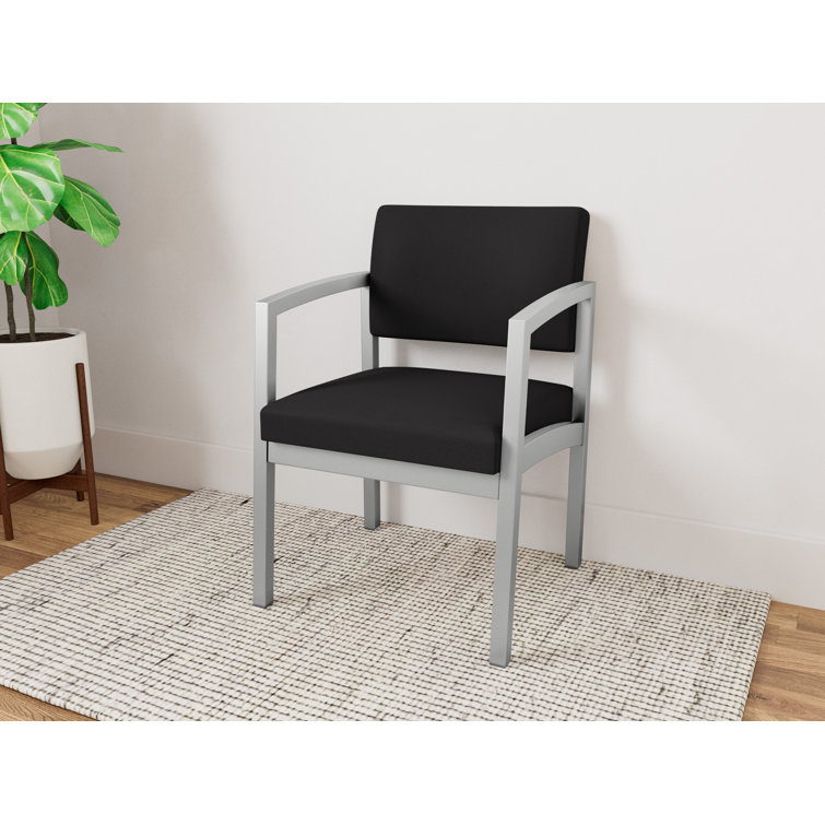 Lenox Black Fabric and Silver Steel Guest Chair