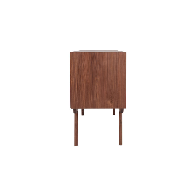 Elegant Walnut Wood Buffet with Sliding Doors and Adjustable Shelves