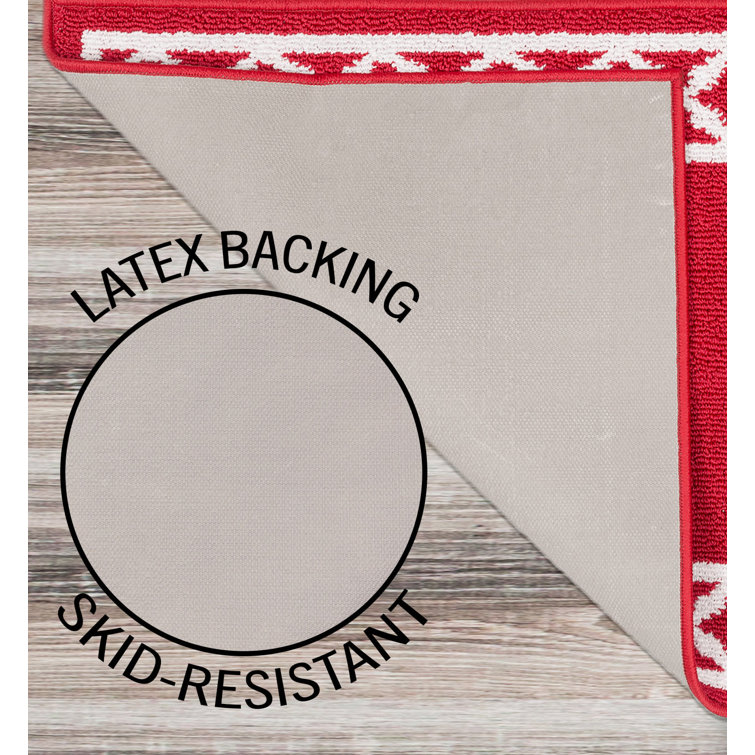 Trellis Red Geometric Tufted Runner Rug 26" x 60"