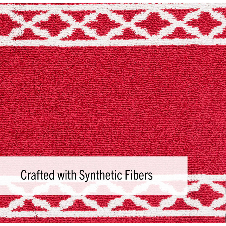 Trellis Red Geometric Tufted Runner Rug 26" x 60"