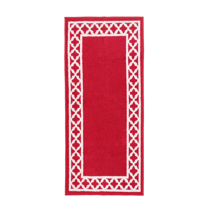 Trellis Red Geometric Tufted Runner Rug 26" x 60"