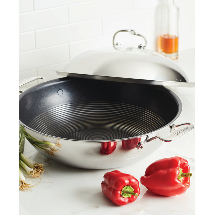 Circulon 14-Inch Stainless Steel Wok with Glass Lid