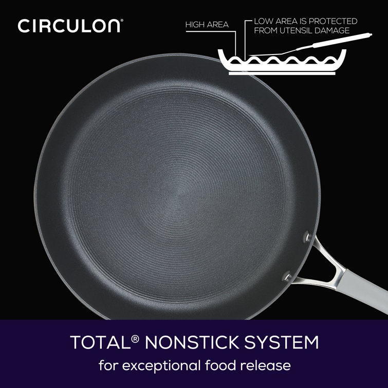 Gray Aluminum Nonstick Deep Frying Pan with Lid, 12 Inch