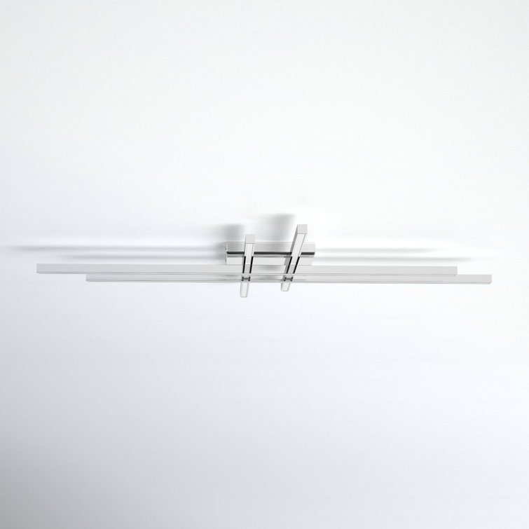 Parallax 42" Chrome LED Flush Mount with White Shade