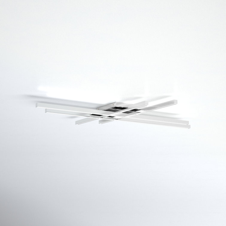 Parallax 42" Chrome LED Flush Mount with White Shade