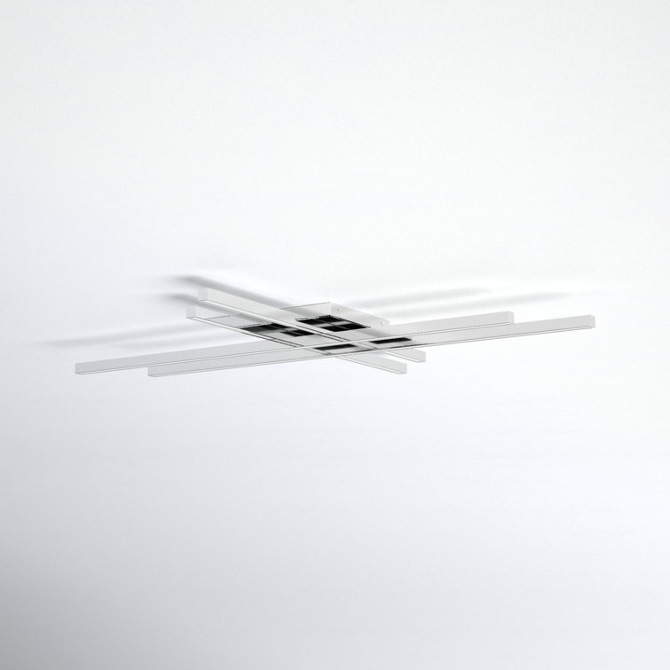 Parallax 42" Chrome LED Flush Mount with White Shade