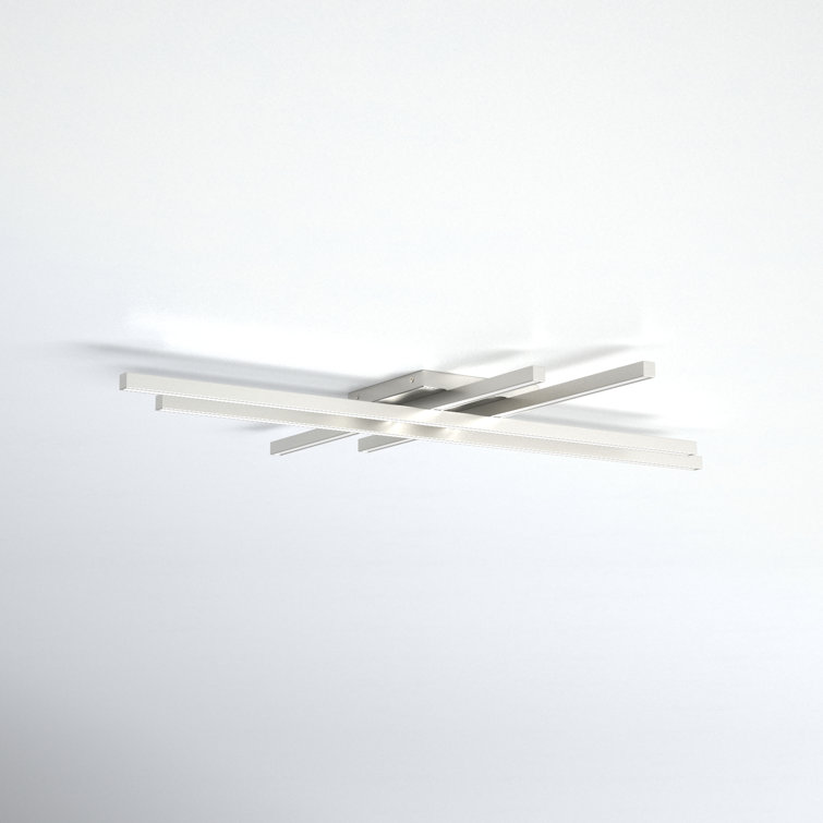Parallax Brushed Nickel LED Flush Mount with White Polycarbonate Shade