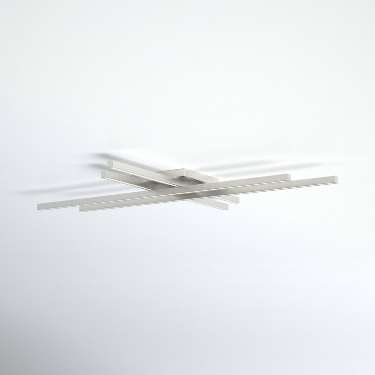 Parallax Brushed Nickel LED Flush Mount with White Polycarbonate Shade