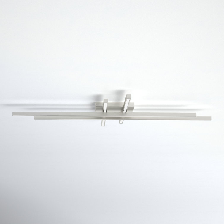 Parallax Brushed Nickel LED Flush Mount with White Polycarbonate Shade