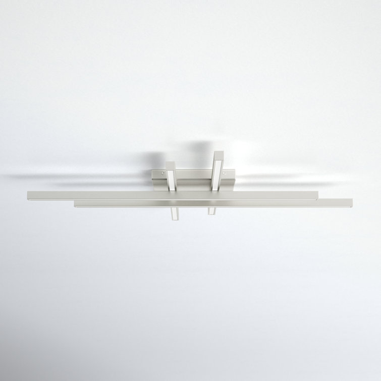 Parallax 32" Brushed Nickel LED Flush Mount with White Shade