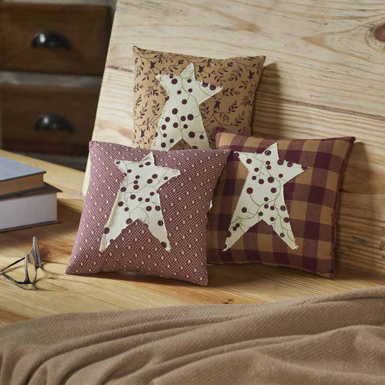 Pip Vinestar Burgundy Cotton Square Throw Pillow Set