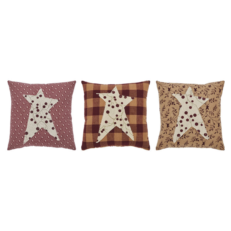 Pip Vinestar Burgundy Cotton Square Throw Pillow Set