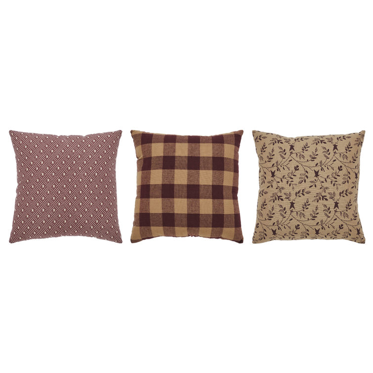 Pip Vinestar Burgundy Cotton Square Throw Pillow Set