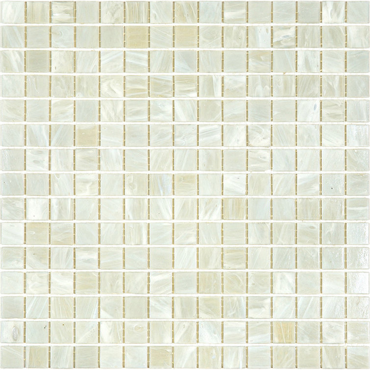 Celestial Pastel Gray Iridescent Glass Mosaic Tile