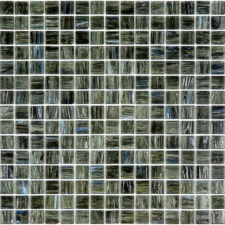 Celestial 12" x 12" Milestone Gray Glass Mosaic Tile