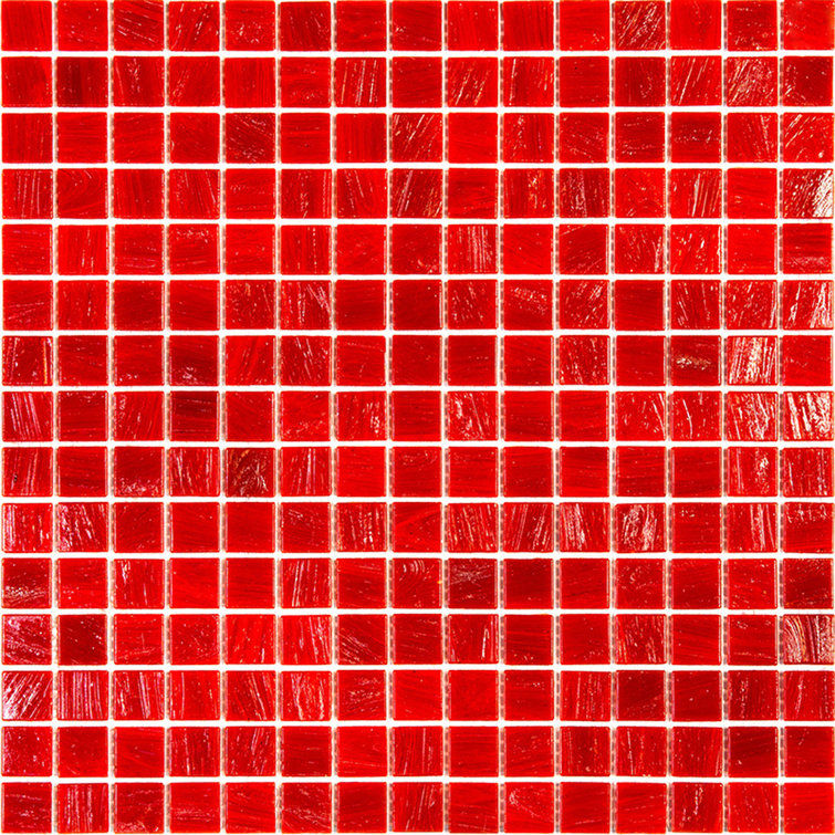 Scarlet Red 12" x 12" Glossy Glass Mosaic Tile