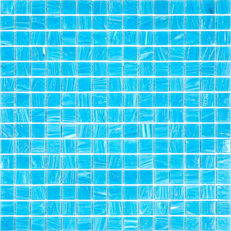 Sky Blue 12" x 12" Glossy Glass Mosaic Tile