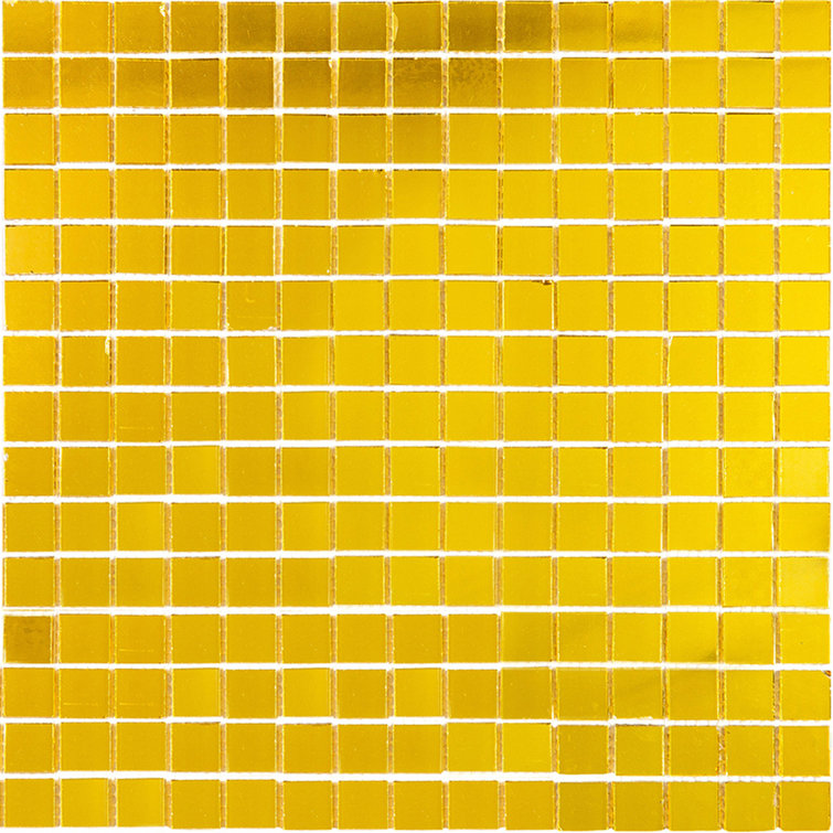 Golden Amber 12'' x 12'' Glass Mosaic Tile Sheet
