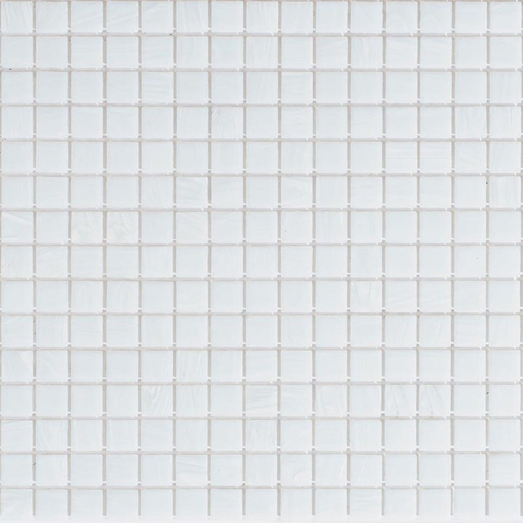 Cool Mint White 12" x 12" Glass Mosaic Wall and Floor Tile