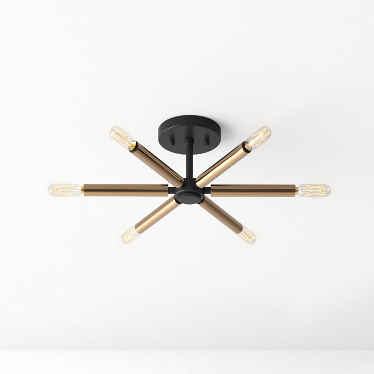 Nashville Modern Midnight Black 22" LED Semi-Flush Mount Light