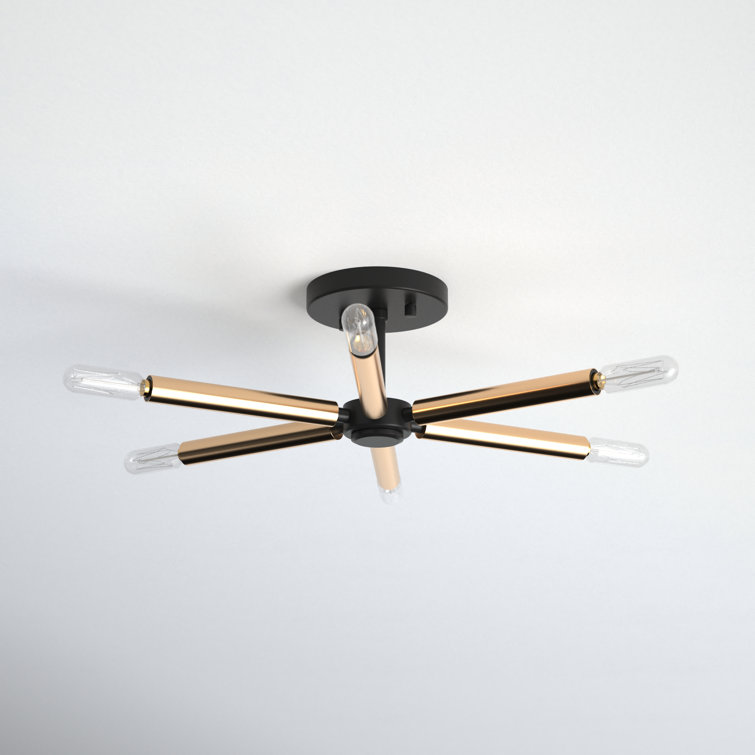 Nashville Modern Midnight Black 22" LED Semi-Flush Mount Light