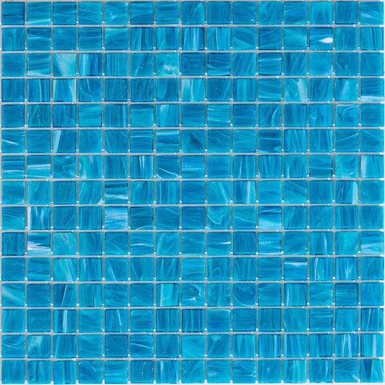 Pacific Blue Glossy Glass Mosaic Wall and Floor Tile