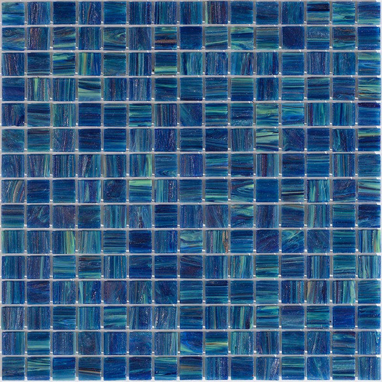 Celestial 12" x 12" Deep Sea Blue Glass Mosaic Tile