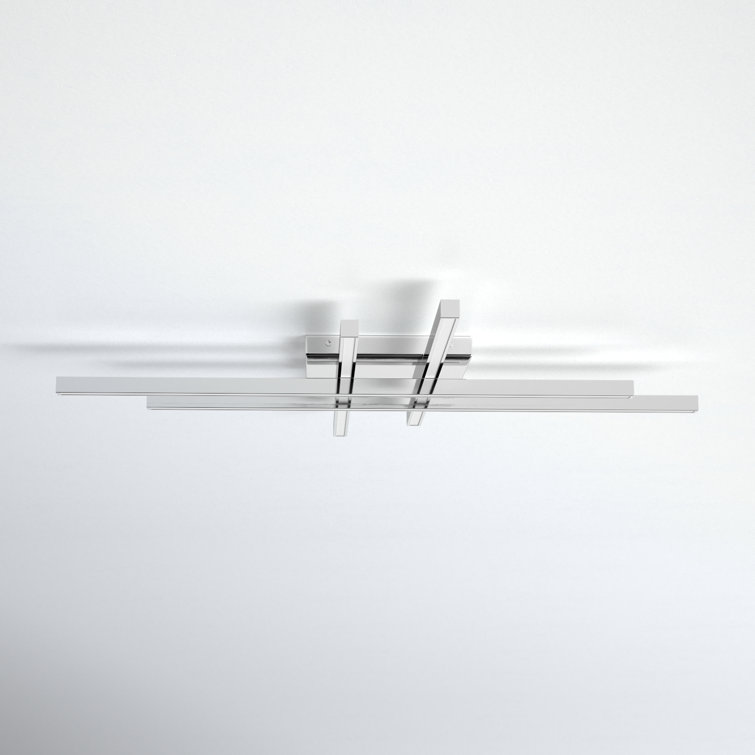 Parallax Chrome 32" Modern LED Flush Mount with Tri-CCT Technology