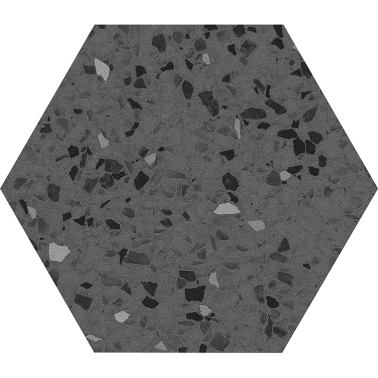 Gray and Black Hexagonal Porcelain Wall and Floor Tile