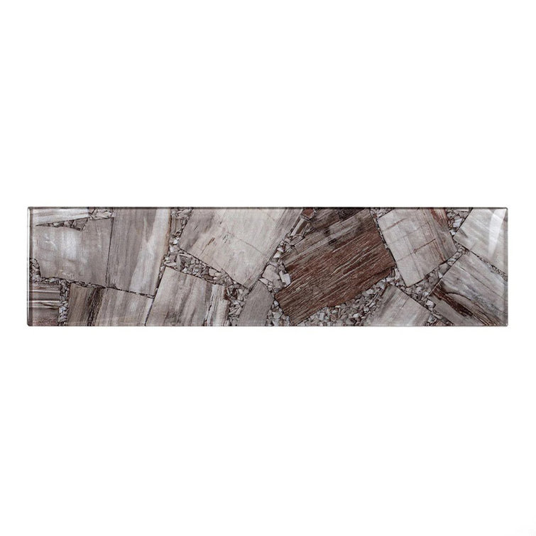 Carnelian 3" x 12" Glossy Brown Glass Subway Tile