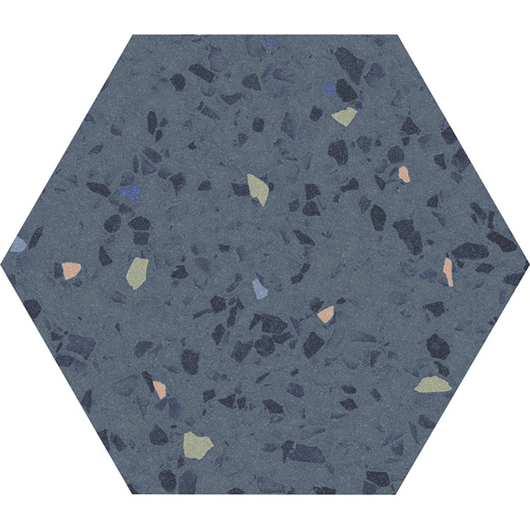 Terra Mia Matte Blue Hexagonal Porcelain Wall and Floor Tile