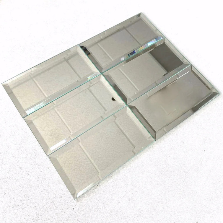 Glister 3" x 6" Polished Silver Glass Subway Wall Tile