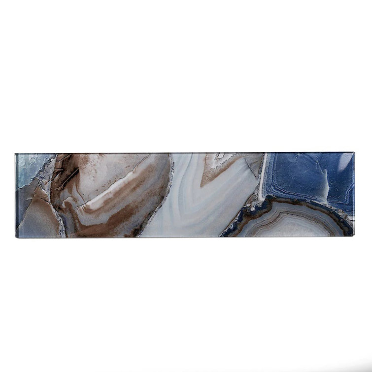 Carnelian 3" x 12" Glossy Sea Blue Glass Subway Tile